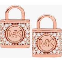 Michael Kors 14ct Rose Gold Plated Cubic Zirconia Logo Padlock Stud Earrings MKC1628AN791 - Image 2