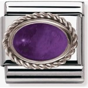 Nomination CLASSIC Silvershine Ornate Settings Amethyst Charm 330504/02