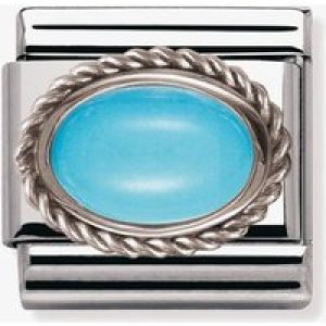 Nomination CLASSIC Silvershine Ornate Settings Turquoise Charm 330503/06