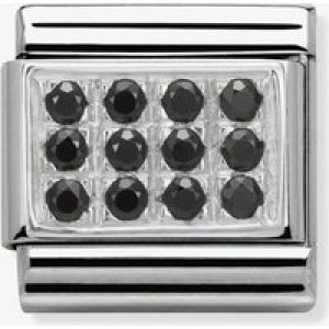 Nomination CLASSIC Silvershine Pave Black CZ Charm 330307/10