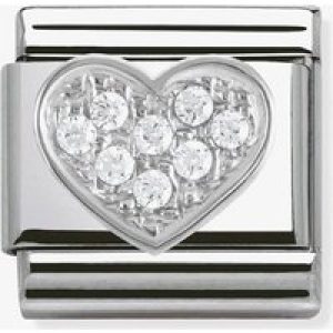 Nomination CLASSIC Silvershine White Cubic Zirconia Heart Charm 330304/01