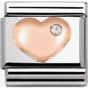 Nomination CLASSIC Rose Gold Stone Set Heart Charm 430305/01