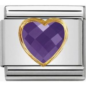 Nomination CLASSIC Gold Purple Heart Charm 030610/001