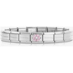 Nomination CLASSIC Composable Silver Cubic Zirconia Pink Flower Bracelet 030000 + 330322/03