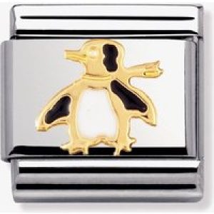 Nomination CLASSIC Gold Animals of Water Penguin Charm 030213/04