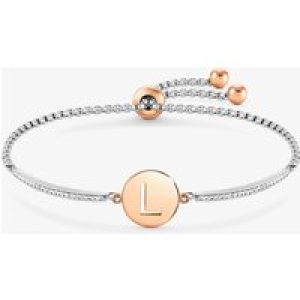Nomination Milleluci Two-Tone Initial L Half Bangle Toggle Bracelet 028007/012