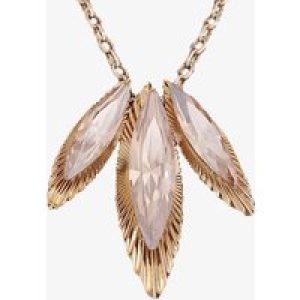 Sparkle Three Large Champagne Crystal marquise Necklet N224 GOLD