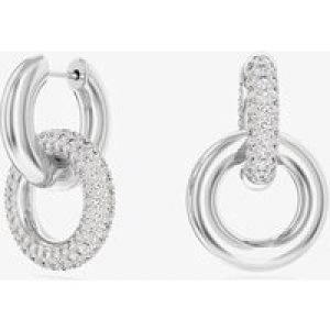 Swarovski Dextera White Interlocking Loop Rhodium Plated Earrings 5671807