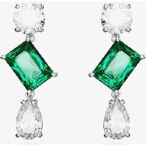 Swarovski Mesmera Green Mixed Cut Rhodium Plated Dropper Earrings 5665878