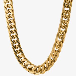 Fred Bennett Everyday Unity Heavyweight Gold IP Curb Chain Necklace N4563