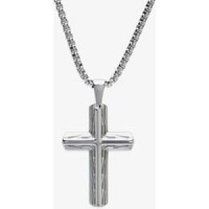 Unique Stainless Steel Patterned Cross Pendant AN116/50CM