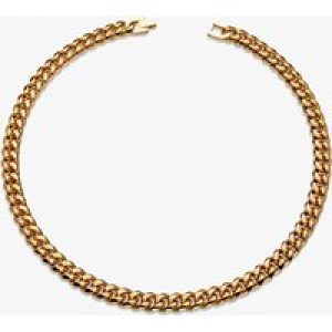 Unique Gold Plated Matte Polished Curb Chain Necklace LAK-229/50CM
