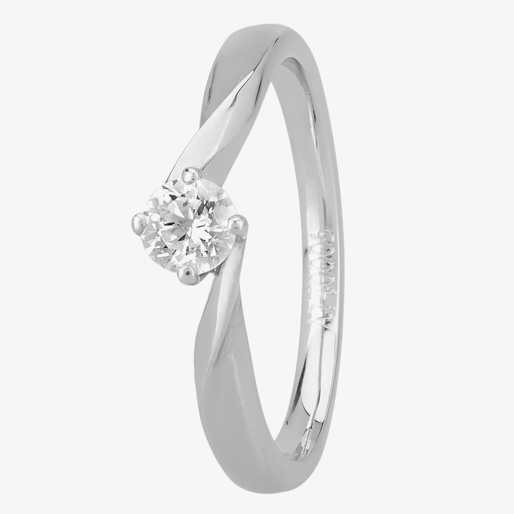 1888 Collection Platinum 0.25ct Diamond Twisted Solitaire Ring RI-1027(.25CT PLUS) F/VS2/0.25ct