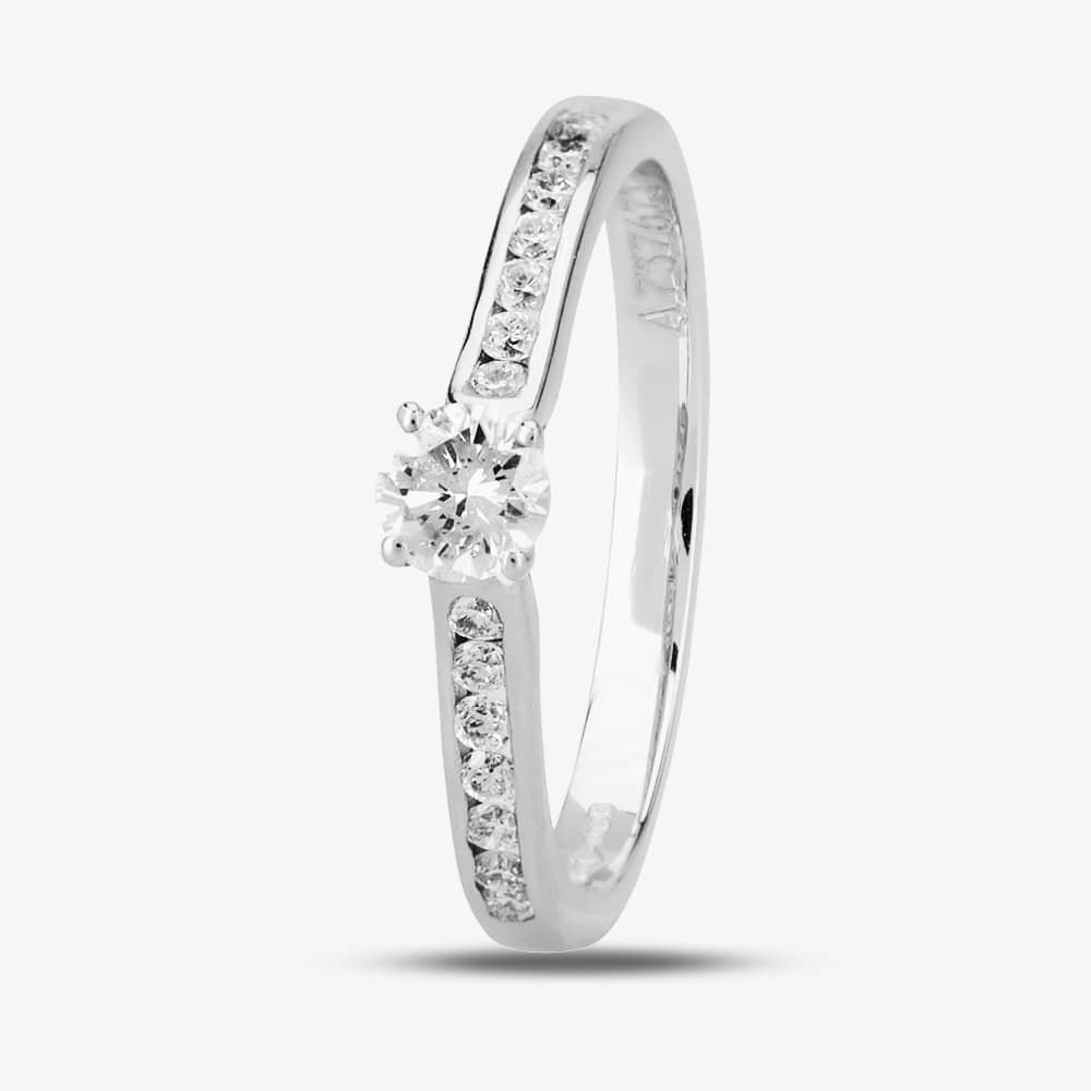 1888 Collection Platinum 0.25ct Diamond-Set Solitaire Ring RI-138(.25CT PLUS)- H/SI2/0.25ct