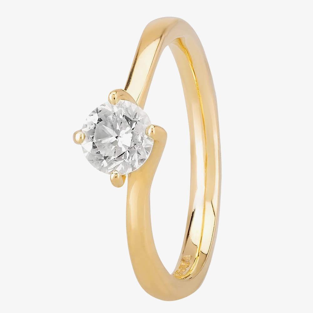 1888 Collection 18ct Gold 0.70ct Diamond Twisted Solitaire Ring RI-137(.70CT PLUS)- H/SI2/0.70ct