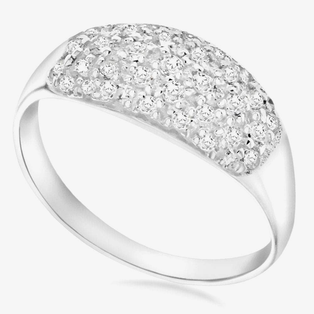 Sterling Silver Pave Crystal Dome Ring (P) 8.84.6891 P