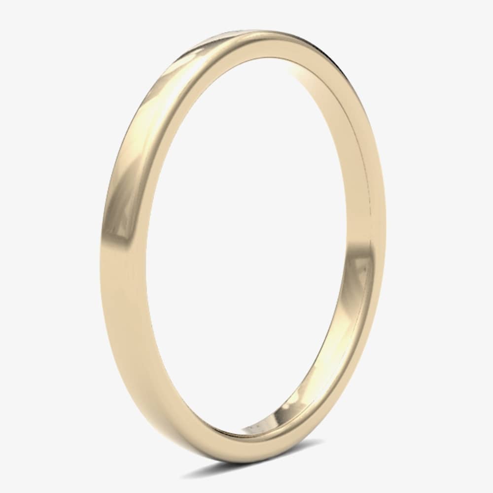 18ct Yellow Gold 2.0mm Soft Court Wedding Ring 2LMS-18Y