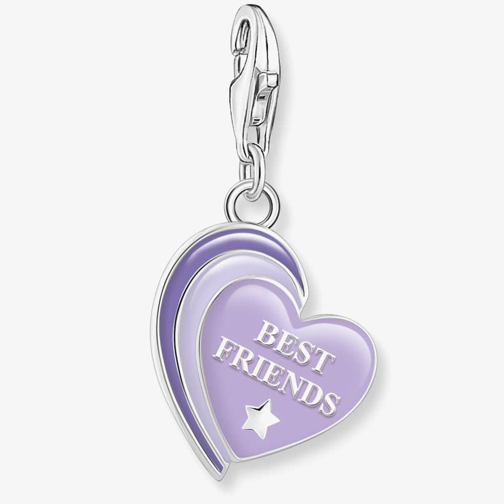 THOMAS SABO Silver Best Friends Purple Cold Enamel Heart Charm 2046-664-13