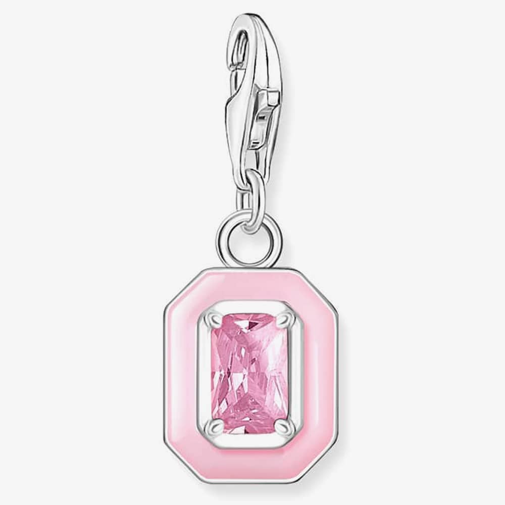 THOMAS SABO Silver Pink Octagon Charm 2030-041-9
