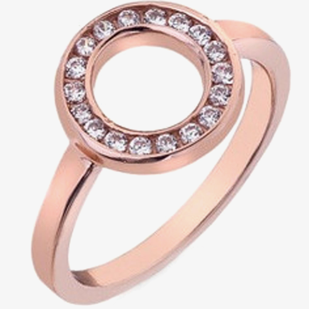Hot Diamonds Emozioni Rose Gold Plated Saturno Ring ER002-N