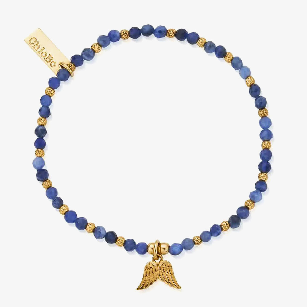 ChloBo Gold Plated Guidance Sodalite Wing Charm Bracelet GBSFB3343