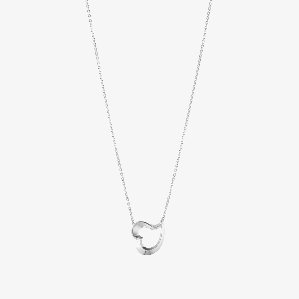 Georg Jensen Hearts of Georg Jensen Sterling Silver Love Leaf Heart Necklace 20001069