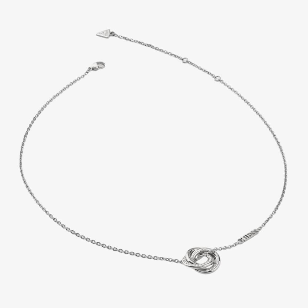 Guess Perfect Intertwined Hoop Knot Necklace JUBN04062JW RH