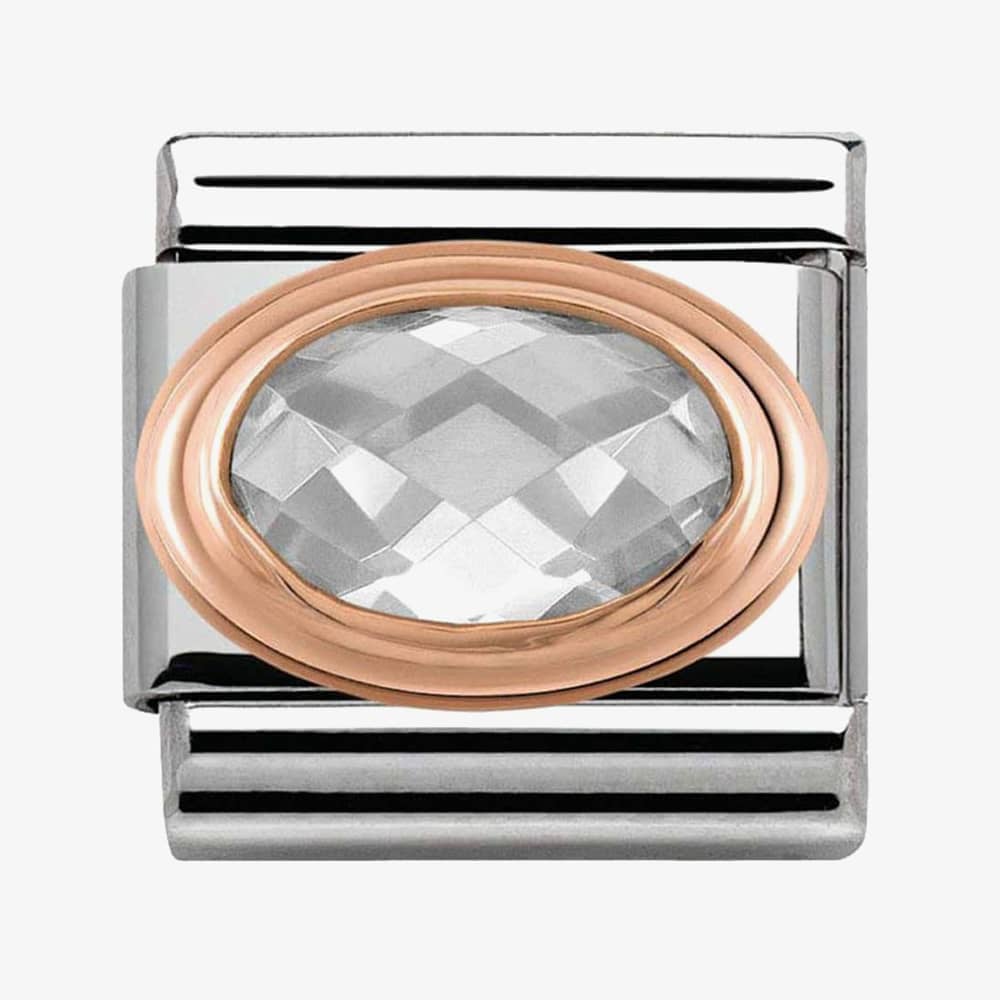 Nomination CLASSIC Rose Gold Clear Faceted Cubic Zirconia Charm 430601/010