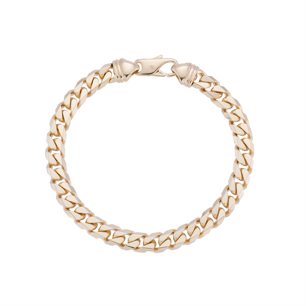 9ct Yellow Gold Gentlemen Flat Curb Bracelet