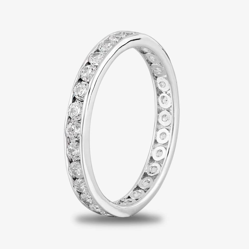 Starbright Silver 2mm Cubic Zirconia Channel Set Full Eternity Ring R4179(2M) 3A (56)
