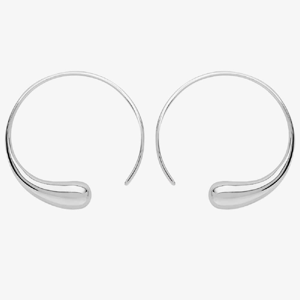 Lucy Quartermaine Silver Large Luna Hoop Earrings LER1