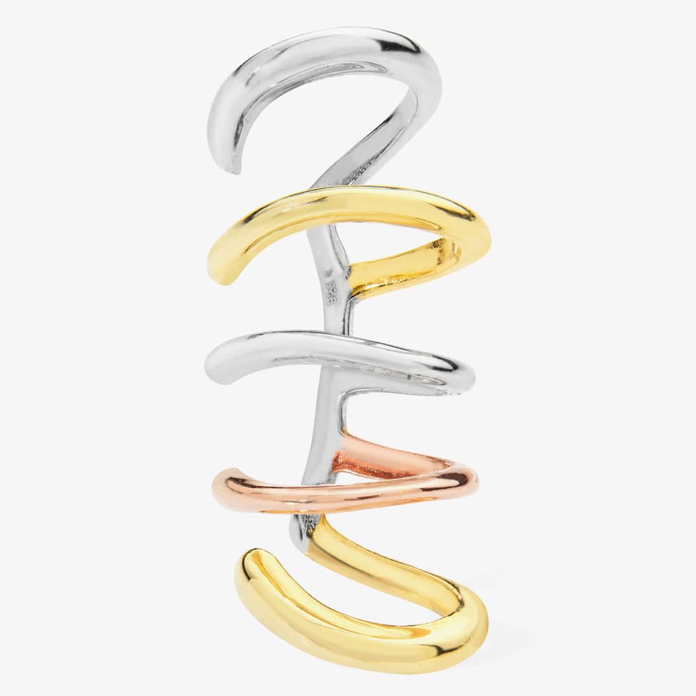 Lucy Quartermaine Three Colour Waterfall Multi Ear Cuff WFCU1