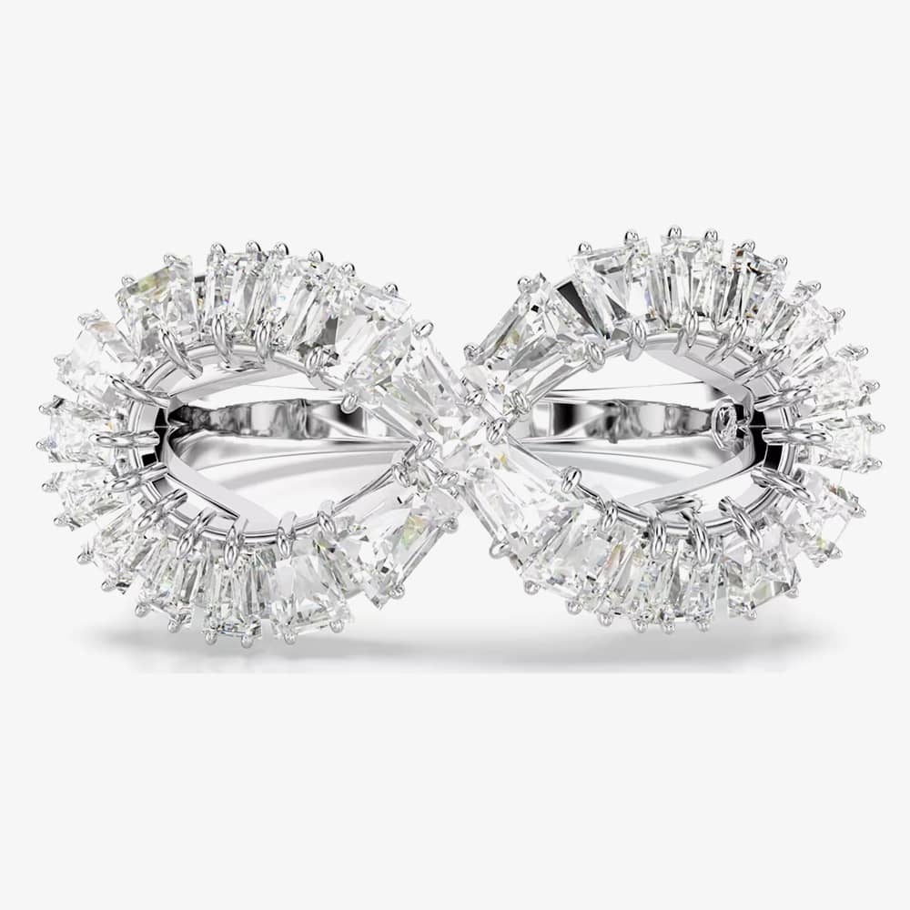 Swarovski Hyperbola Rhodium Plated Infinity Cocktail Ring 5679697 58