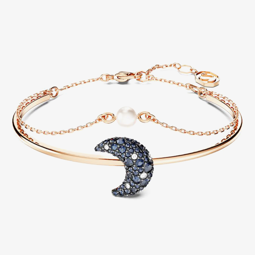Swarovski Luna Rose Gold Tone Plated Moon Bangle 5671586 (M)