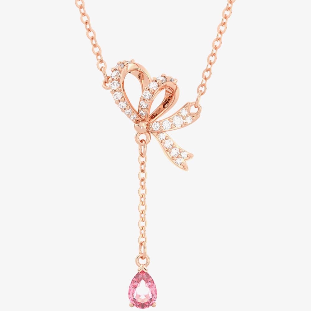 Swarovski Volta Rose Gold Plated Y Bow Necklace 5647569