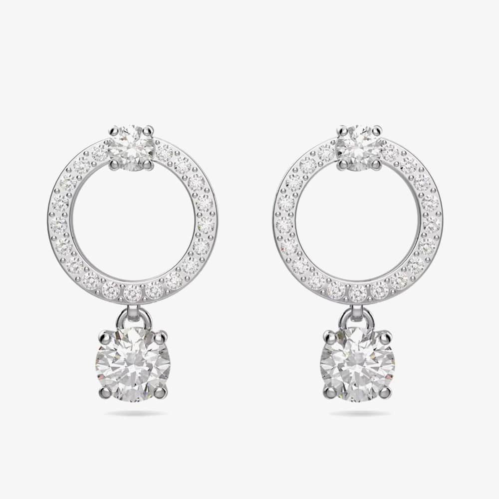 Swarovski Attract White Crystal Circle Earrings 5563278