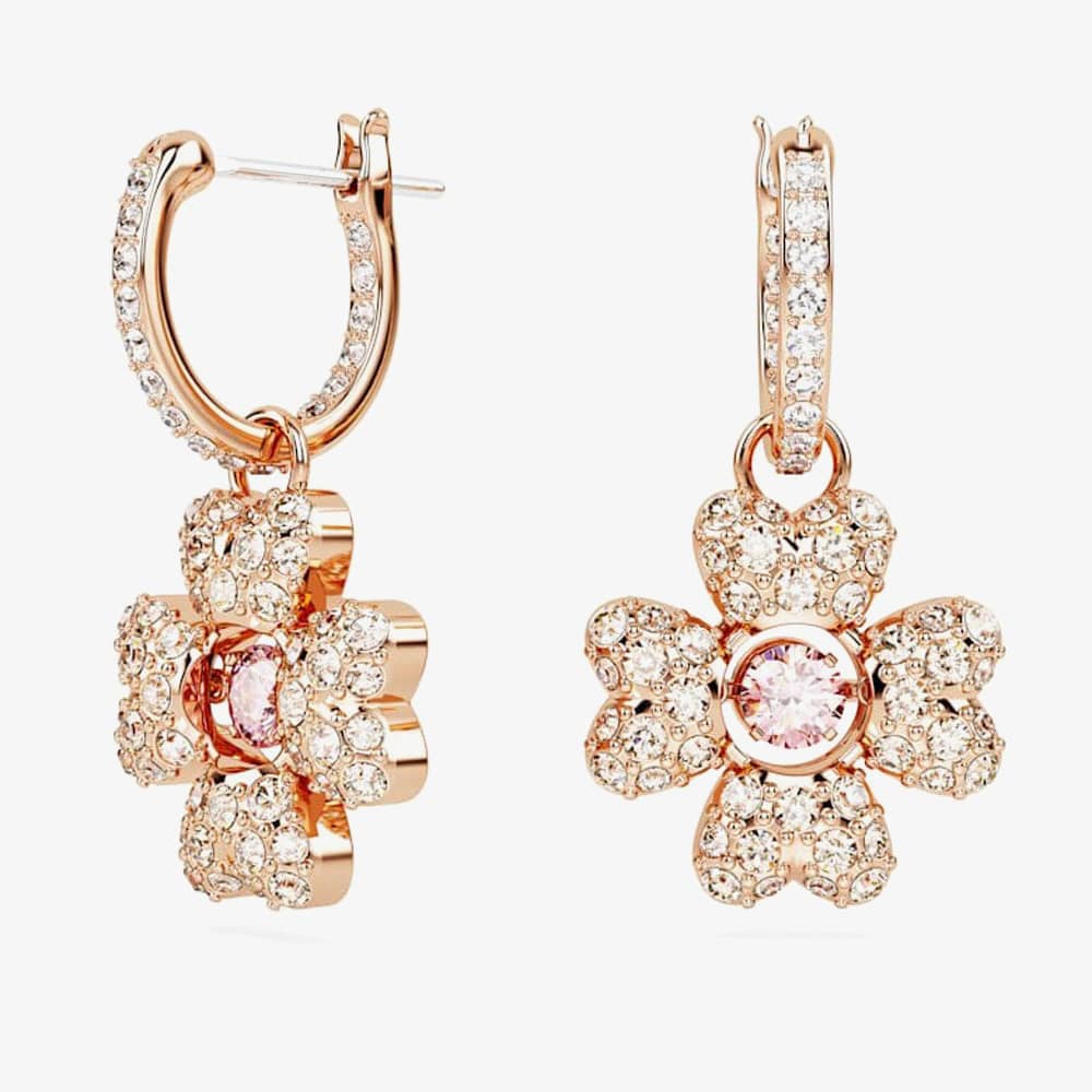 Swarovski Idyllia Rose Gold Plated Clover Earrings 5674212