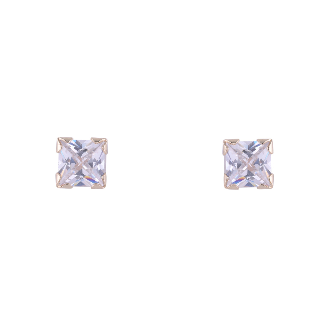 9ct Yellow Gold Princess Reduce Cubic Zirconia Stud Earrings