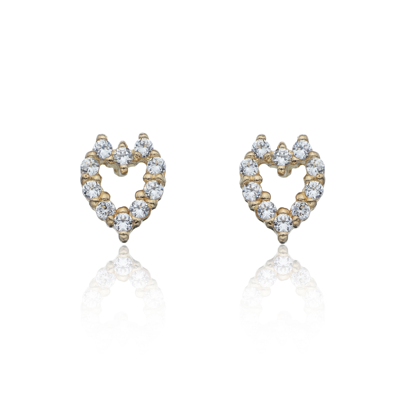 9ct Yellow Gold Cubic Zirconia Middle Earrings