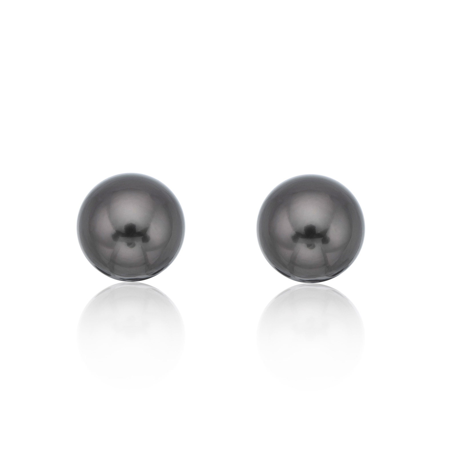 18 White Gold Tahiti 9-10mm Pearl Stud Earrings