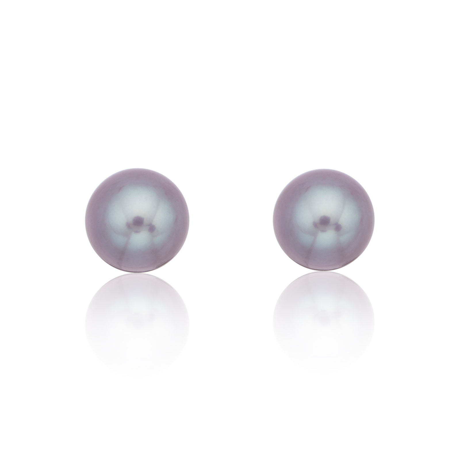 9ct White Gold 6-6.5mm Crimson Freshwater Pearl Earrings
