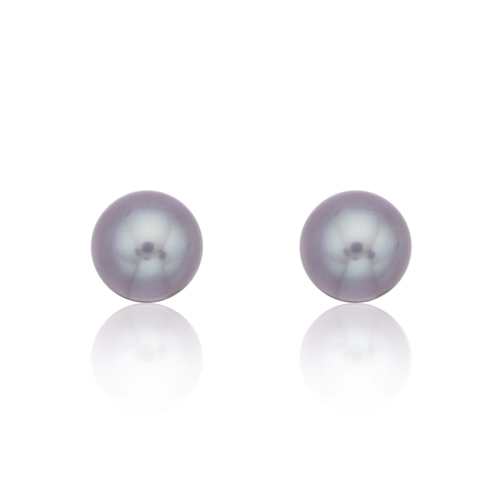 9ct White Gold 8-8.5mm Crimson Freshwater Pearl Earrings