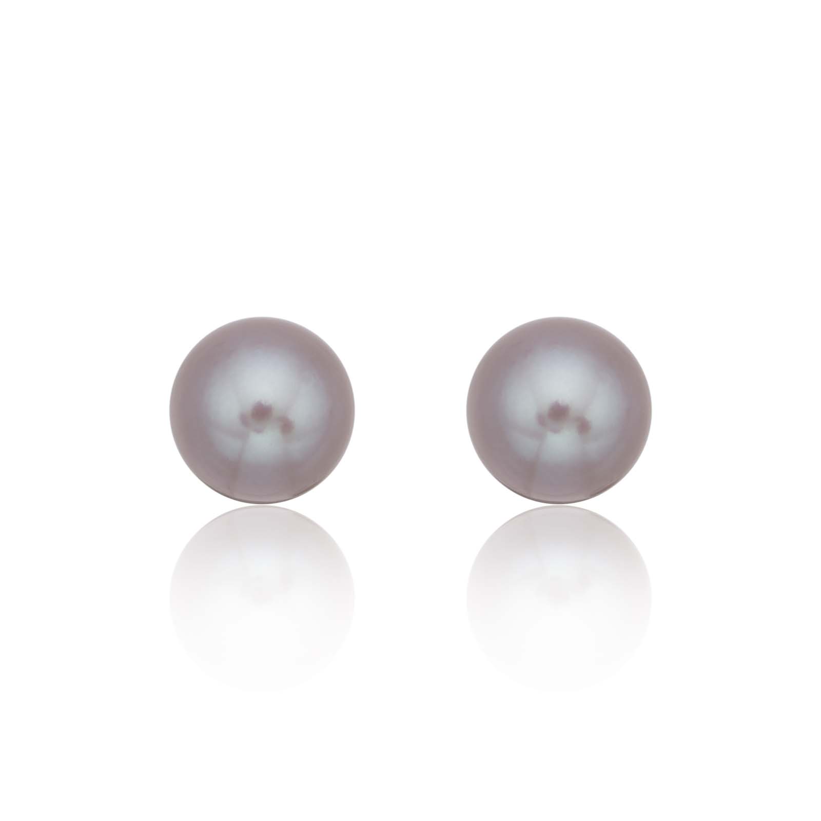 9ct White Gold 9-9.5mm Red Freshwater Pearl Earrings