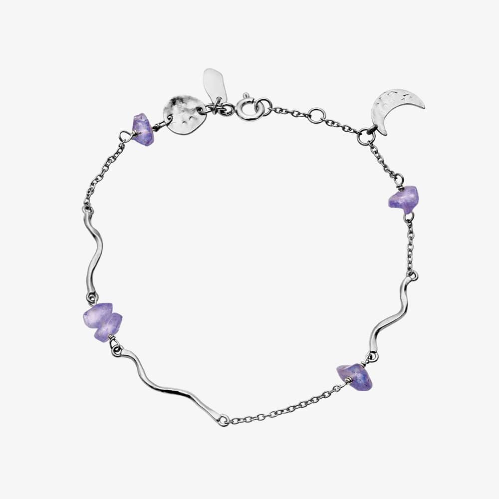 Maanesten Lillith Silver African Tanzanite Charm Bracelet 8614C