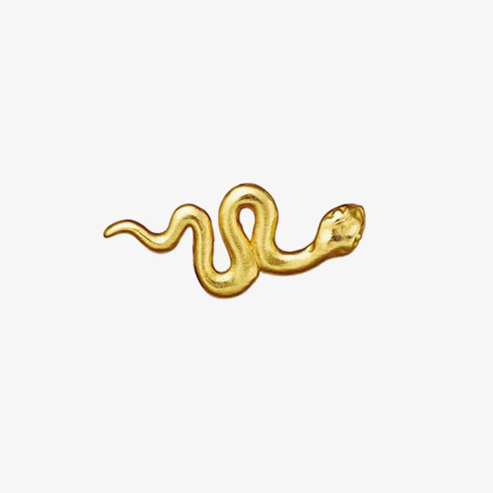 Maanesten Medusa Gold Plated Snake Single Stud Earring 9840A