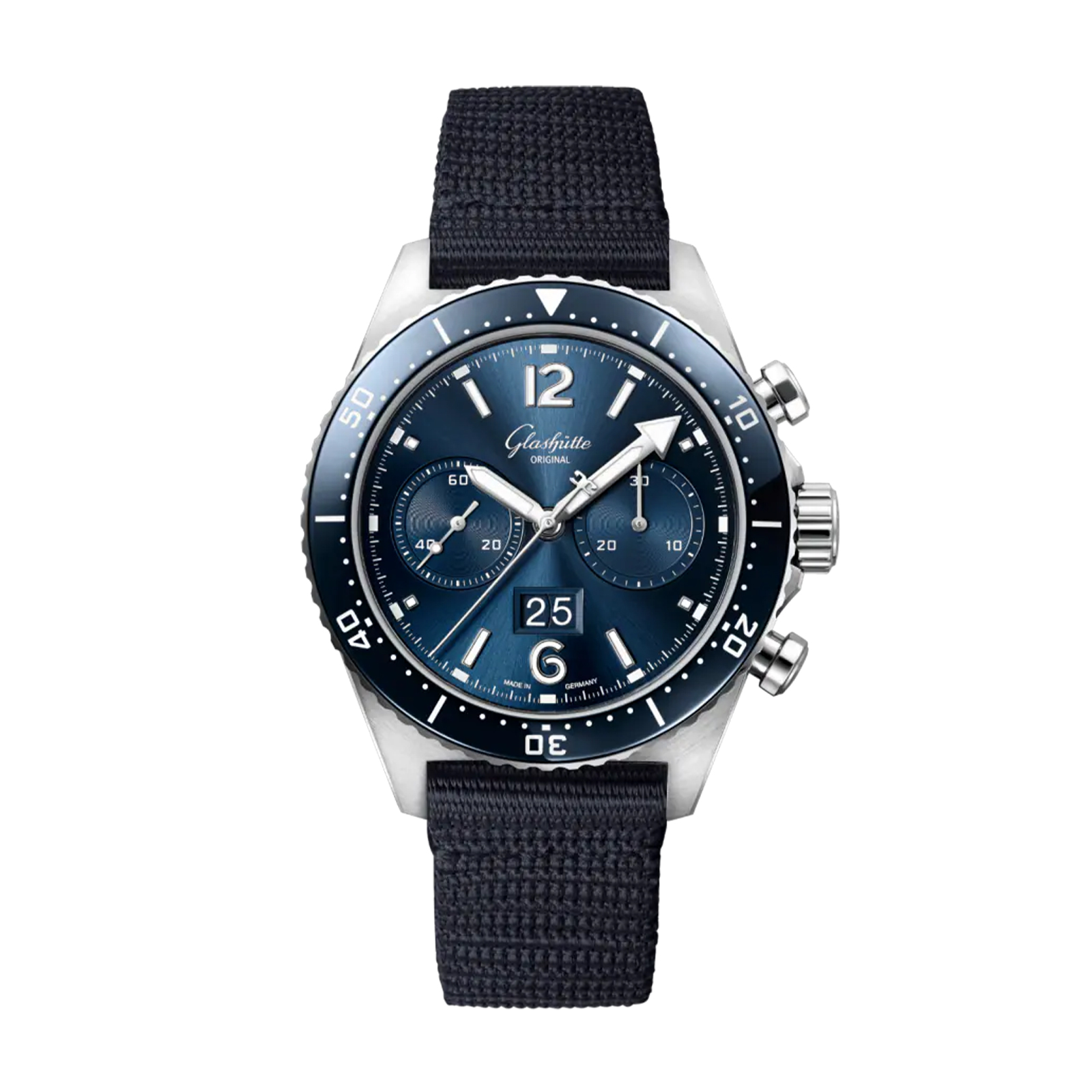 Glashutte SeaQ Chronograph Landscape Date Automated 43mm Mens Watch 1-37-23-02-81-36