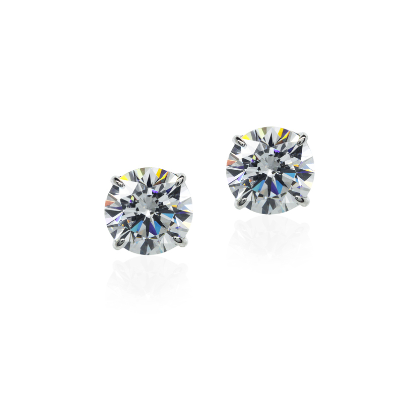 Carat* London Fundamentals 9ct White Gold Everlasting Cubic Zirconia Stud Earrings 20107-14