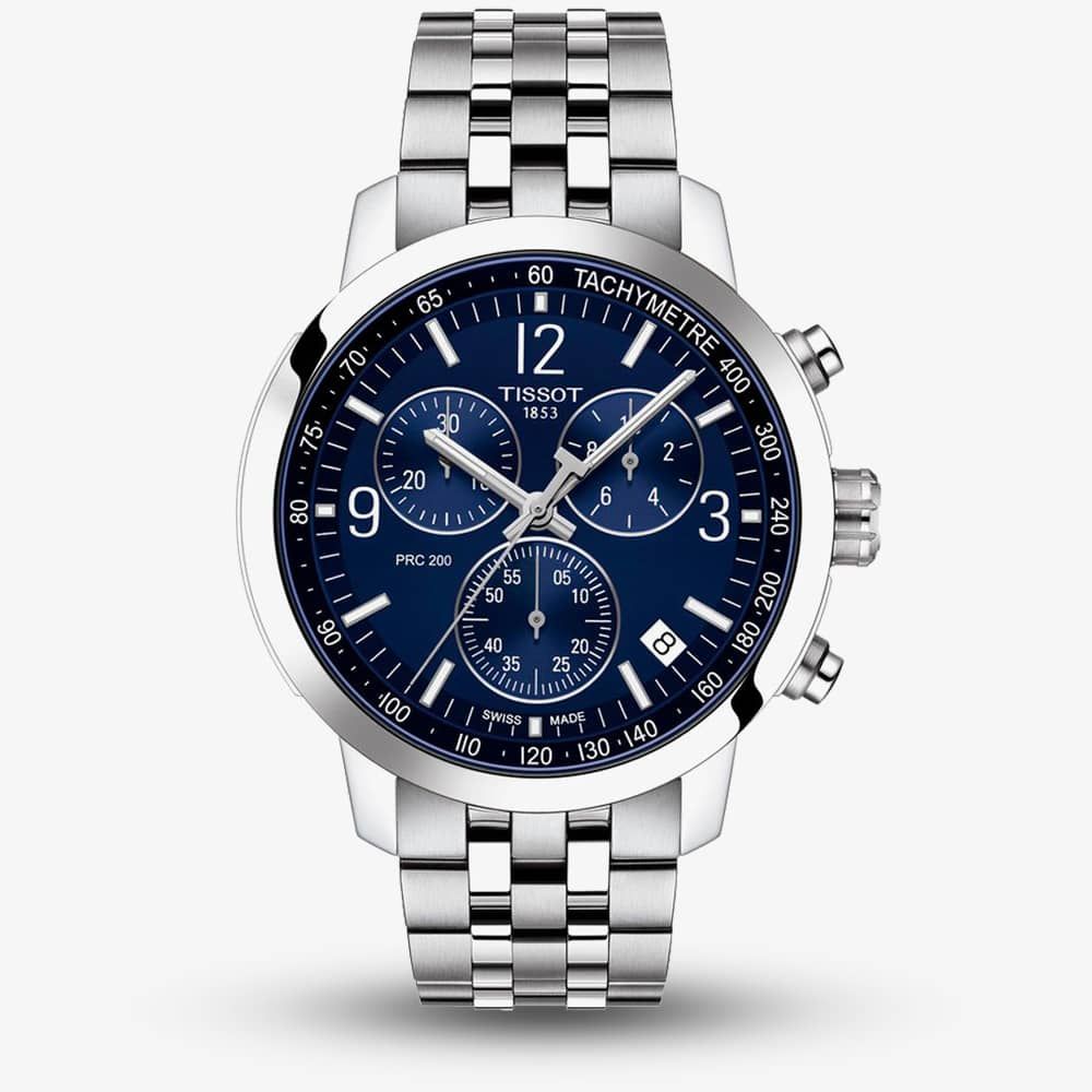 Tissot PRC 200 Stainless Steel Blue Dial Chronograph Watch T114.417.11.047.00