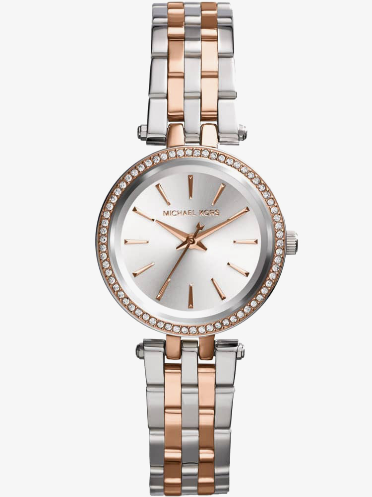 Michael Kors Ladies Petite Darci Silver Dial Two-tone MK3298