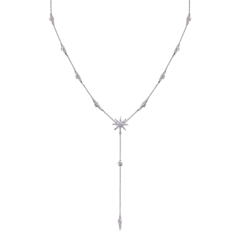 Carat* London Stella Silver Mimosa Cubic Zirconia Necklet 23770-1